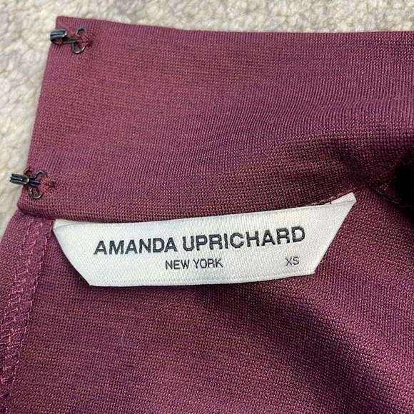 Amanda Uprichard Davina Ruffle Mock Neck Flare Jumpsuit Merlot Burgundy Sz XS - Picture 8 of 12